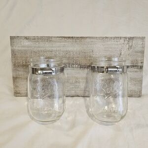 Handmade Mason Jar Wall Hanging Organizer Holder